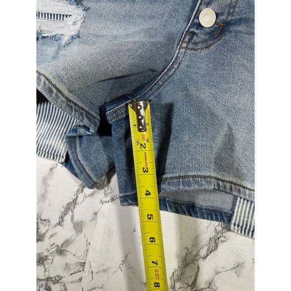 Kancan Womens High Rise Denim Shorts Size 14 Distressed Ripped Style Blue - Picture 5 of 6